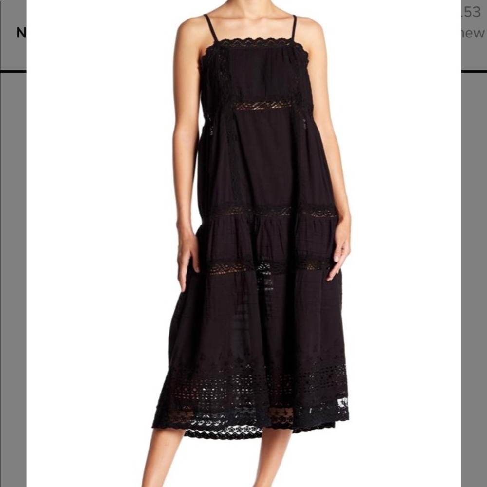 Free People Black Boho Dress Sz L